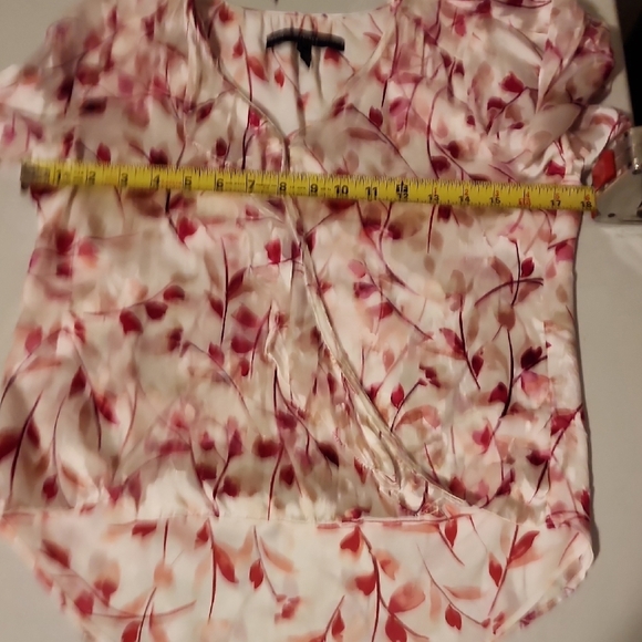 White House Black Market Pink Wrap Blouse with Notched Collar - Picture 6 of 6